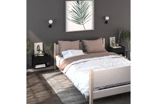 Tables de chevet murales 2 pcs Noir