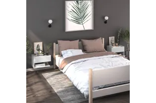 Tables de chevet murales 2 pcs Blanc