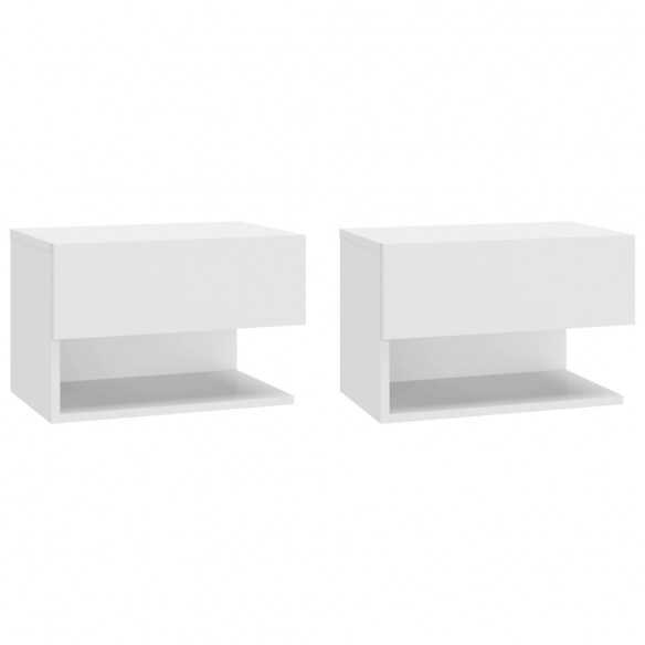 Tables de chevet murales 2 pcs Blanc
