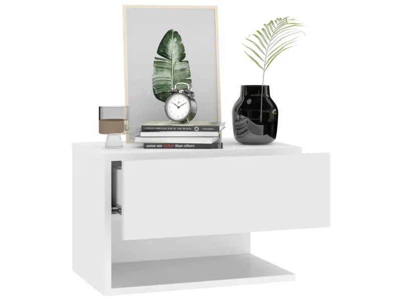 Tables de chevet murales 2 pcs Blanc