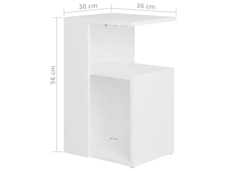 Table d'appoint Blanc 36x30x56 cm Aggloméré