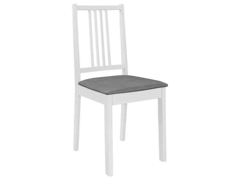 Chaises à manger avec coussins lot de 2 blanc bois solide