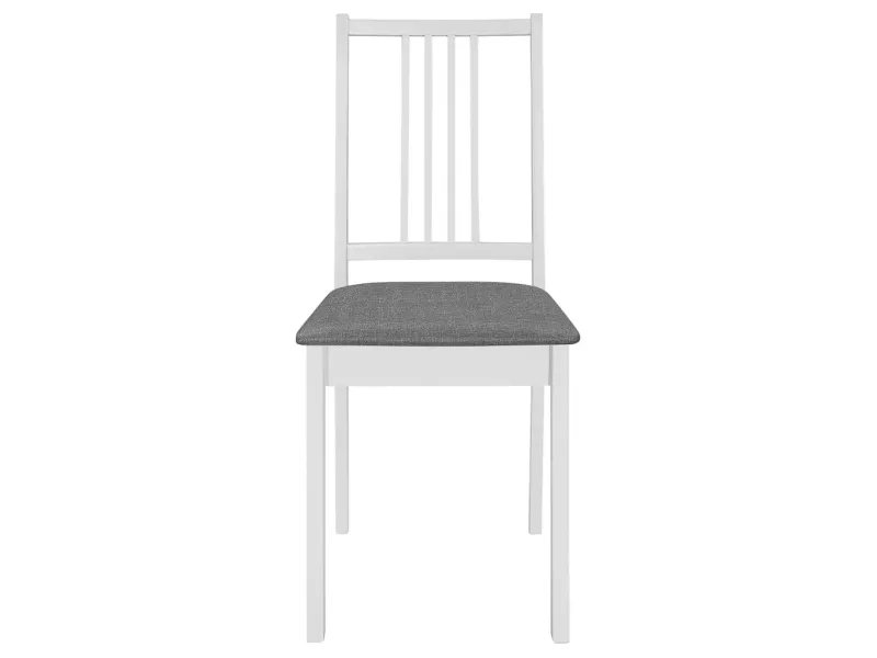 Chaises à manger avec coussins lot de 2 blanc bois solide