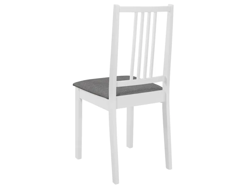 Chaises à manger avec coussins lot de 2 blanc bois solide