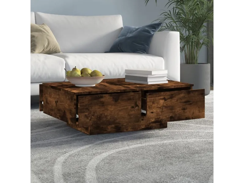 Table basse Chêne fumé 90x60x31 cm 