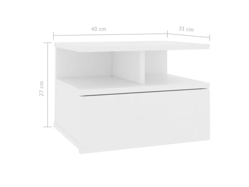 Table de chevet flottante Blanc 40x31x27 cm 