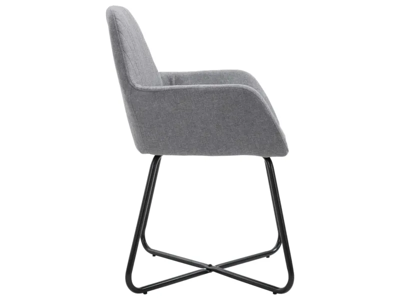 Chaises à manger lot de 2 gris clair tissu