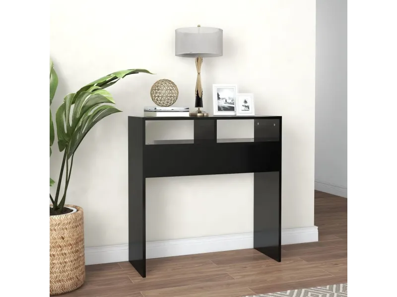 Table console Noir 78x30x80 cm Aggloméré