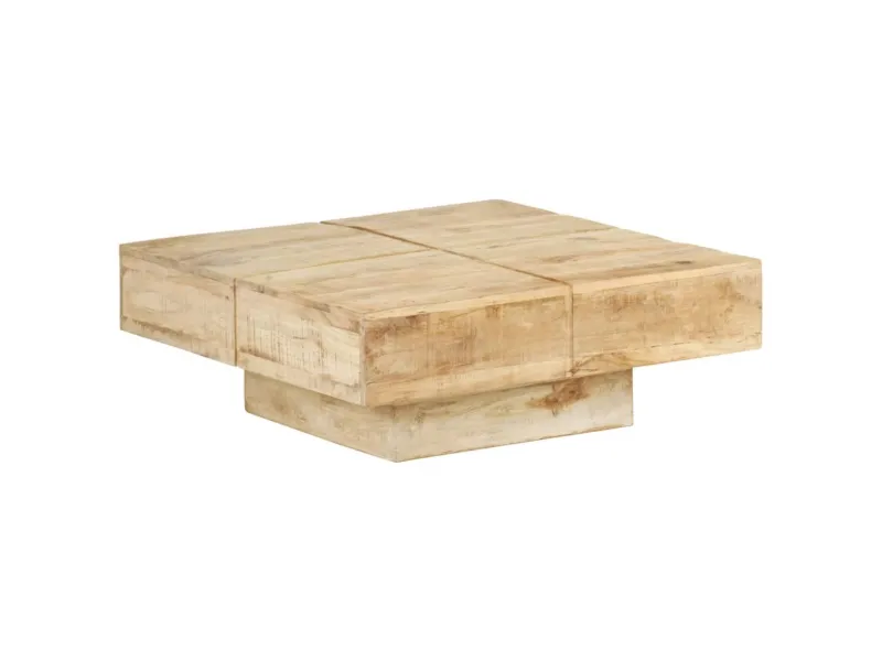 Table basse 80x80x28 cm Bois de manguier massif