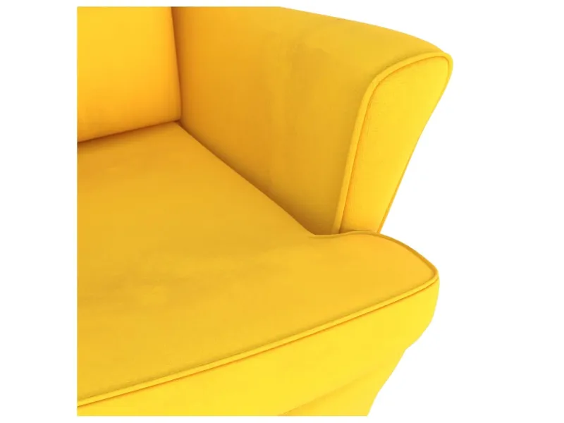 Fauteuil à bascule pieds en bois massif d'hévéa Jaune Velours