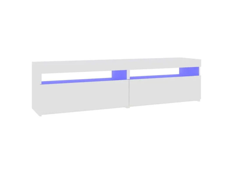 Meubles TV 2 pcs avec lumières LED Blanc 75x35x40 cm