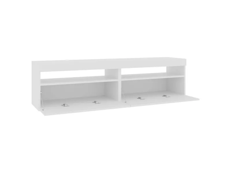 Meubles TV 2 pcs avec lumières LED Blanc 75x35x40 cm