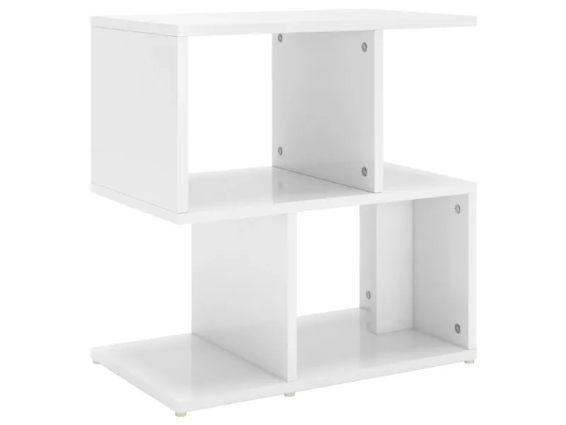 Table de chevet Blanc brillant 50x30x51,5 cm Aggloméré