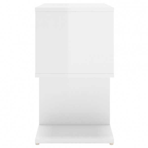Table de chevet Blanc brillant 50x30x51,5 cm Aggloméré