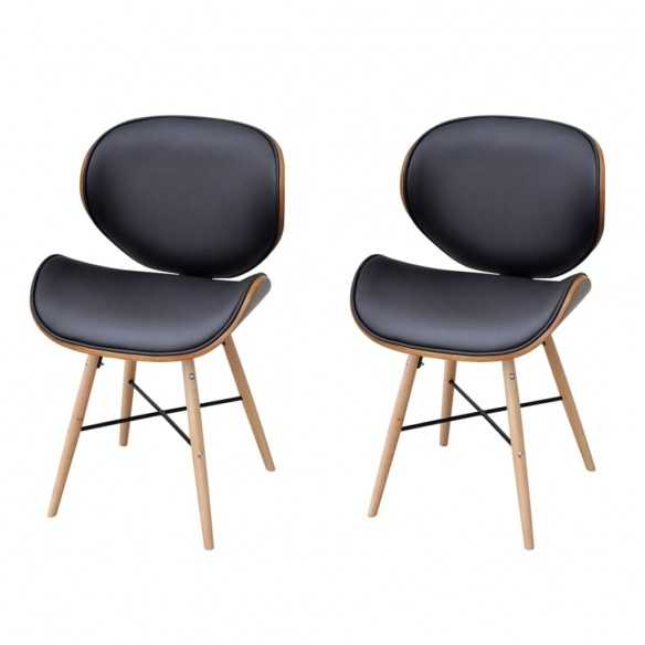 Chaises à manger lot de 2 similicuir et bois courbé