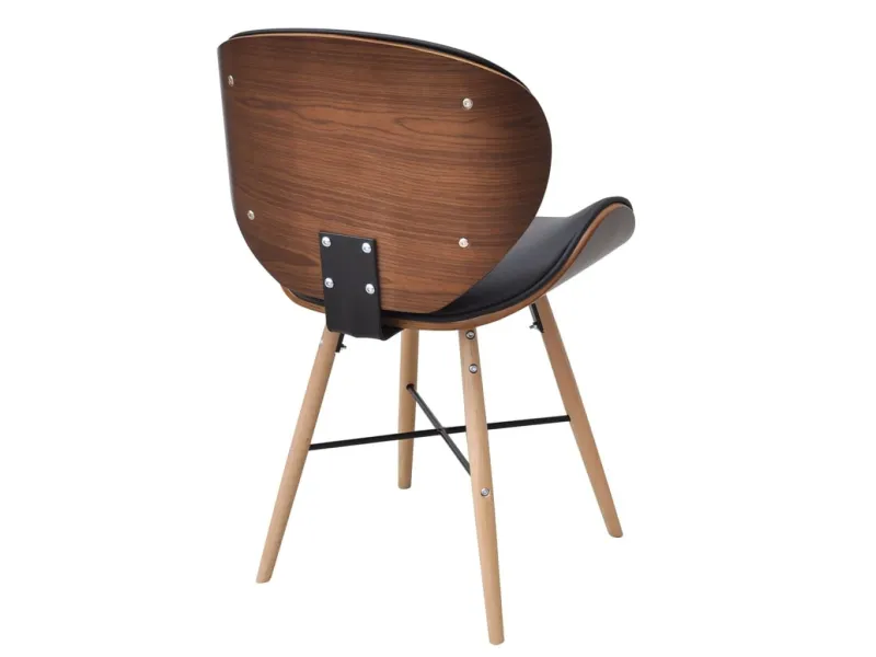 Chaises à manger lot de 2 similicuir et bois courbé