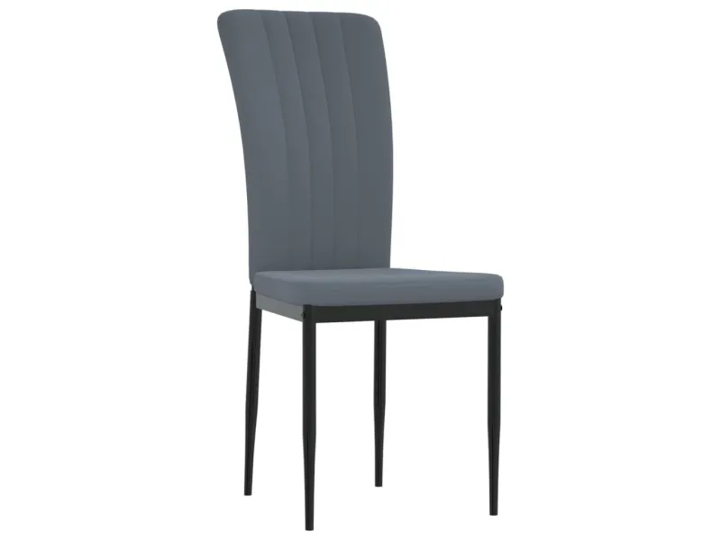 Chaises à manger lot de 2 Gris foncé Velours