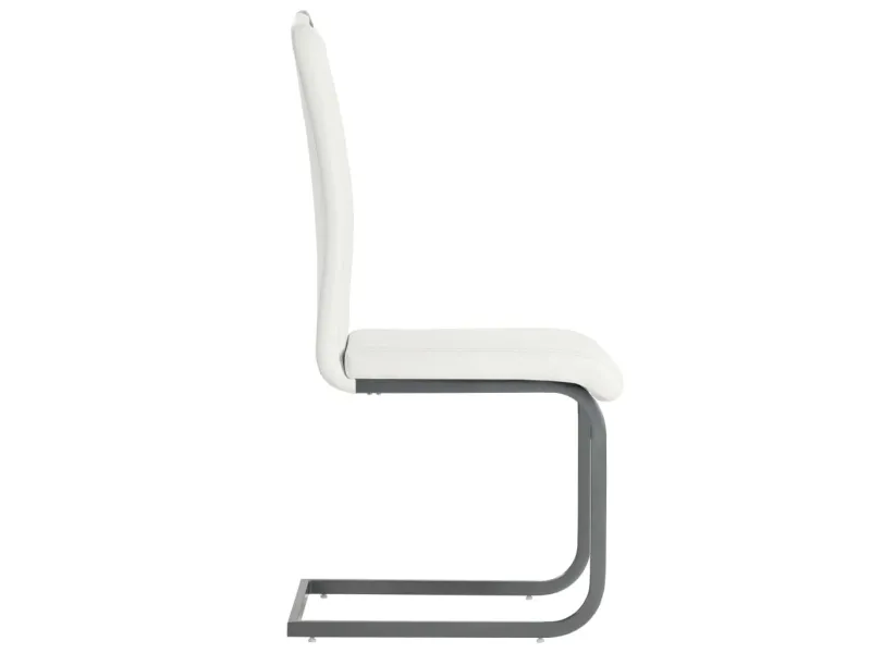 Chaises à manger cantilever lot de 2 blanc similicuir