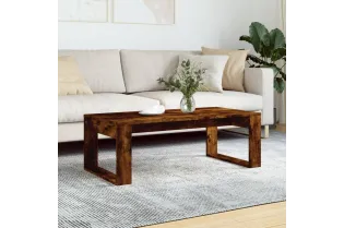 Table basse chêne fumé 102x50x35 cm bois d'ingénierie