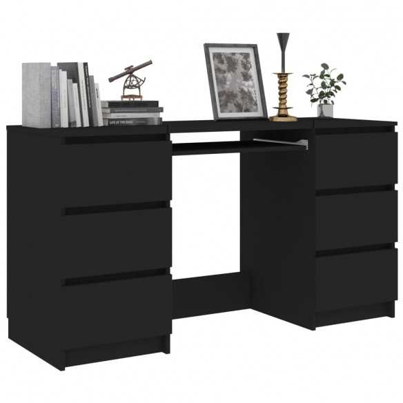 Bureau Noir 140x50x77 cm Aggloméré