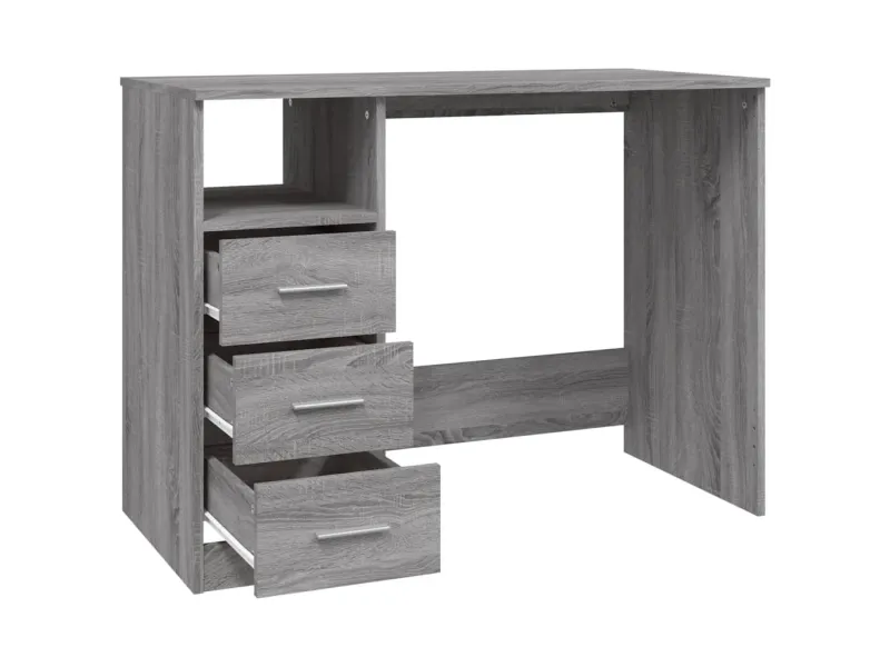 Bureau avec tiroirs Sonoma gris 102x50x76 cm 