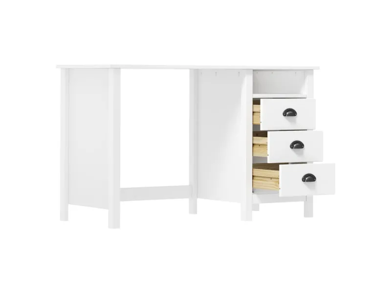 Bureau Hill avec 3 tiroirs 120x50x74 cm Bois pin massif