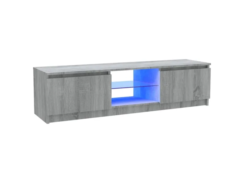 Meuble TV avec lumières LED sonoma gris 120x30x35,5 cm