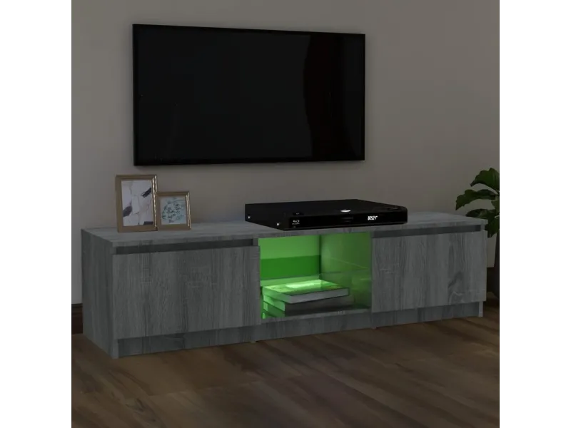 Meuble TV avec lumières LED sonoma gris 120x30x35,5 cm