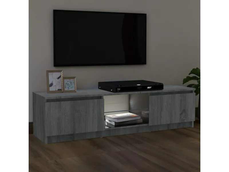 Meuble TV avec lumières LED sonoma gris 120x30x35,5 cm