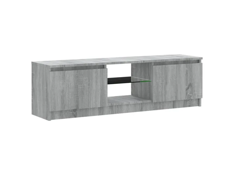 Meuble TV avec lumières LED sonoma gris 120x30x35,5 cm