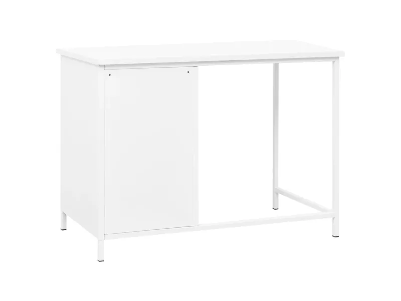 Bureau industriel avec tiroirs Blanc 105x52x75 cm Acier