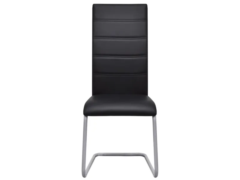 Chaises à manger cantilever lot de 2 noir similicuir