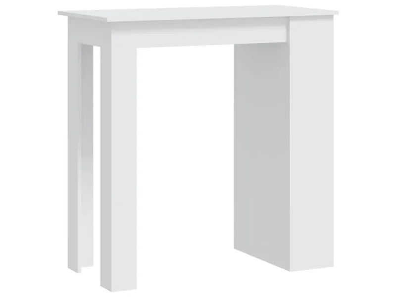Table de bar avec rangement Blanc 102x50x103,5 cm Aggloméré