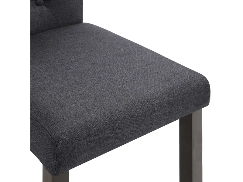 Chaises à manger lot de 2 gris foncé tissu