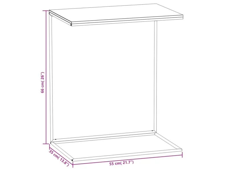 Table d'appoint Noir 55x35x66 cm 