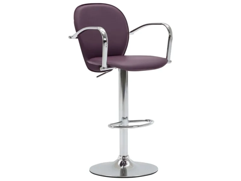 Tabourets de bar avec accoudoir lot de 2 violet similicuir