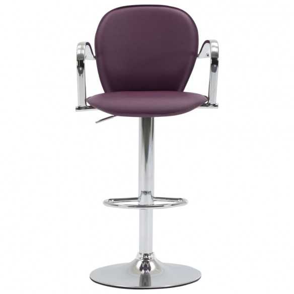 Tabourets de bar avec accoudoir lot de 2 violet similicuir