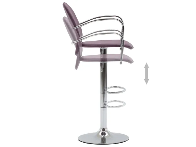 Tabourets de bar avec accoudoir lot de 2 violet similicuir