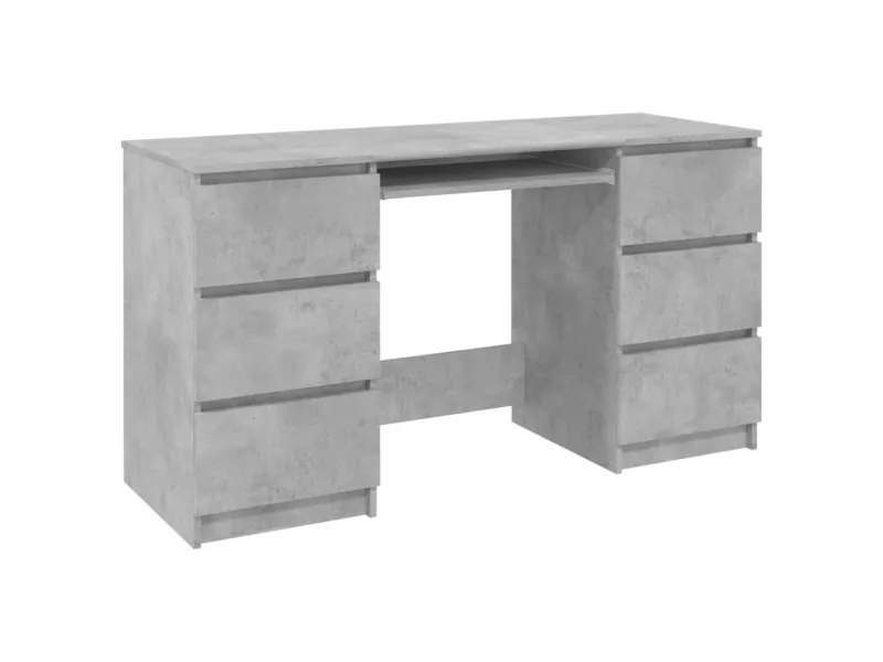 Bureau Gris béton 140x50x77 cm Aggloméré