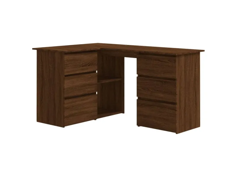Bureau d'angle Chêne marron 145x100x76 cm 