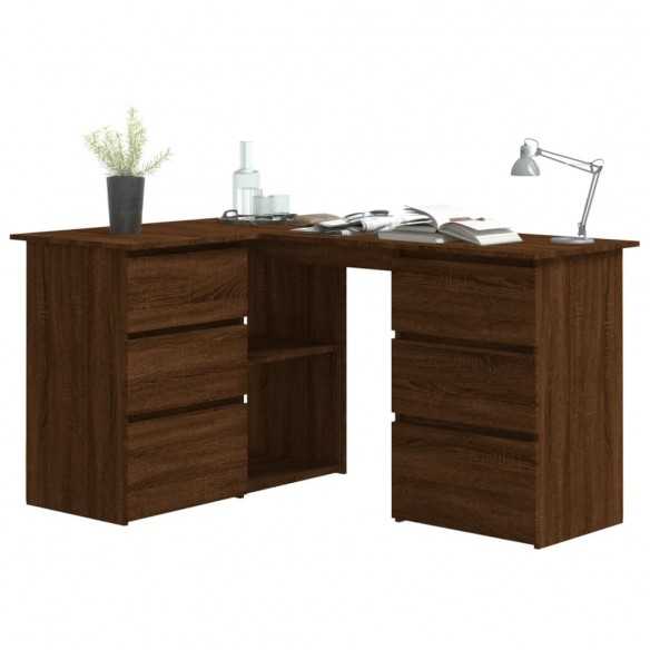 Bureau d'angle Chêne marron 145x100x76 cm 