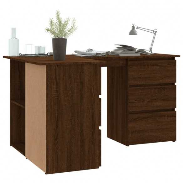 Bureau d'angle Chêne marron 145x100x76 cm 