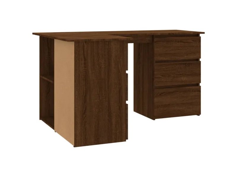 Bureau d'angle Chêne marron 145x100x76 cm 