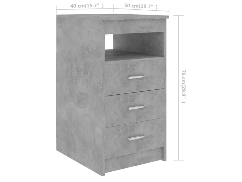 Bureau Gris béton 140x50x76 cm Aggloméré