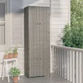 Armoire de rangement jardin Gris 59x40x180 cm Résine tressée
