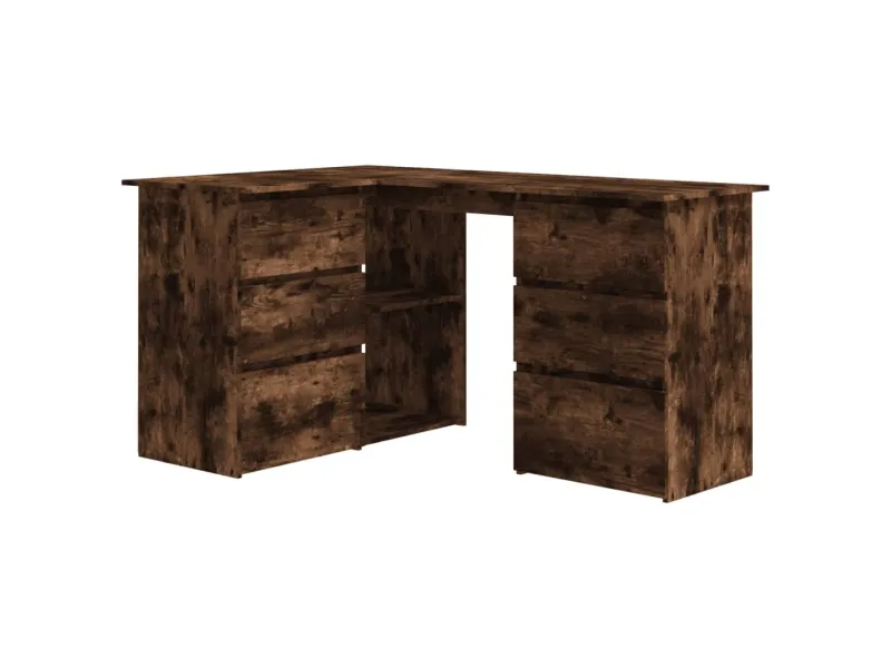 Bureau d'angle Chêne fumé 145x100x76 cm 