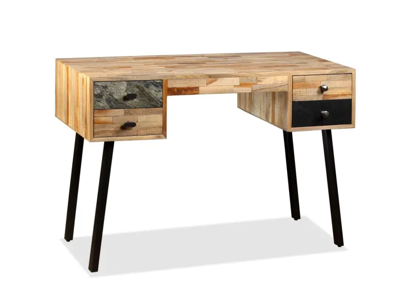 Bureau Teck de récupération massif 110 x 50 x 76 cm