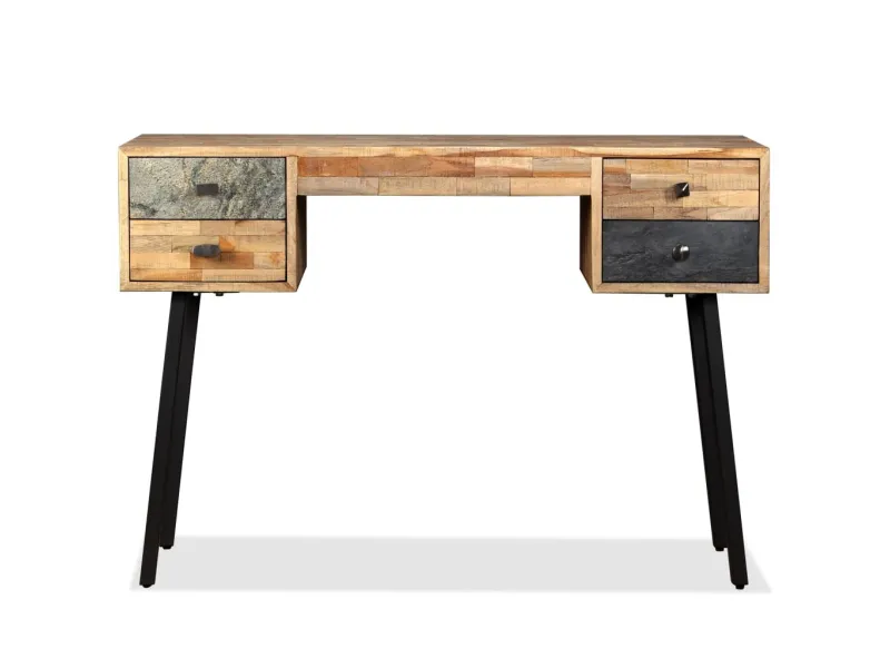 Bureau Teck de récupération massif 110 x 50 x 76 cm
