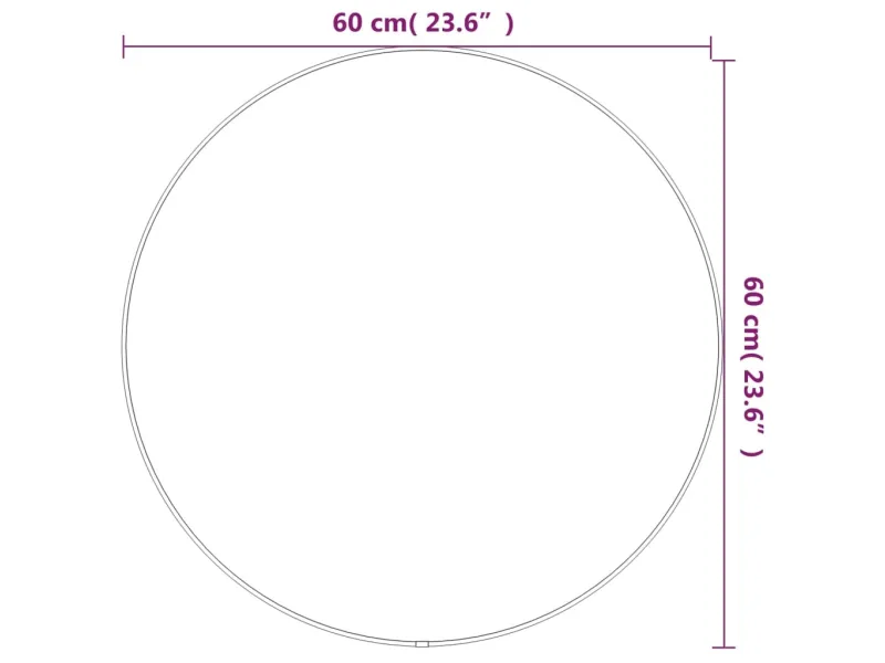 Miroir mural Doré Ø 60 cm Rond