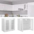 Armoire en verre suspendue Blanc brillant 60x31x60 cm Aggloméré
